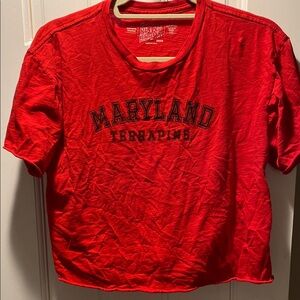 Retro Brand Red Maryland Crop Top University of Maryland
